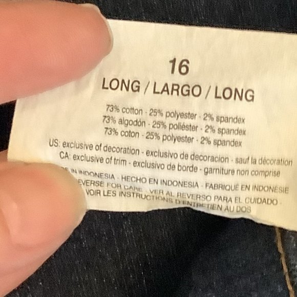 NWT Gloria Vanderbilt "Amanda" Jeans Size:  16 Long - Picture 8 of 8